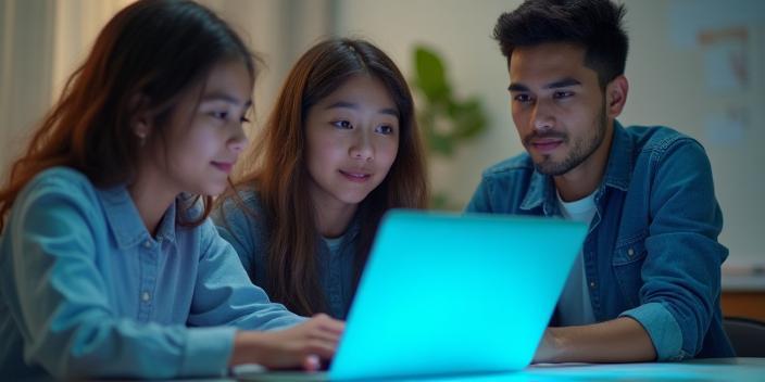 Students learning with technology