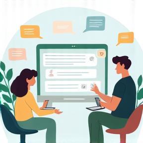 People giving online feedback